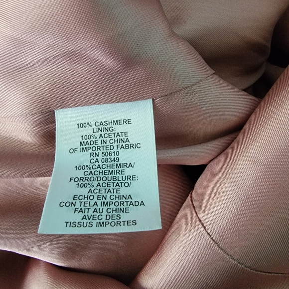 Anne Klein Salmon Pink/Peach 100% Cashmere Single Breasted Peacoat Blazer Size 8 - Picture 11 of 12
